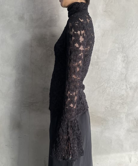 Flared Sleeve Lace Cutsewn BK