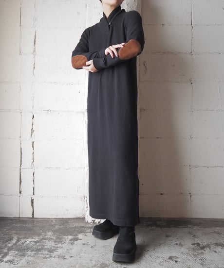 LAUREN Shawl Collar Knit Dress BK