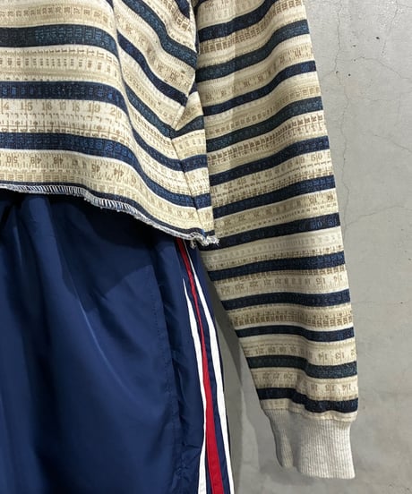 REMAKE Jean Paul GAULTIER Stripe Short Sweat IVNV