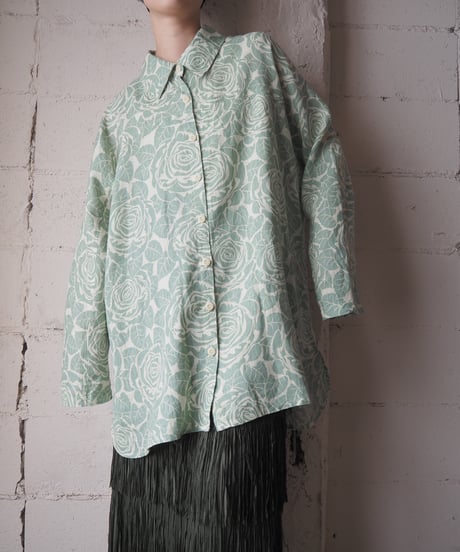 FLAX Rose Print Linen Shirt GNYE