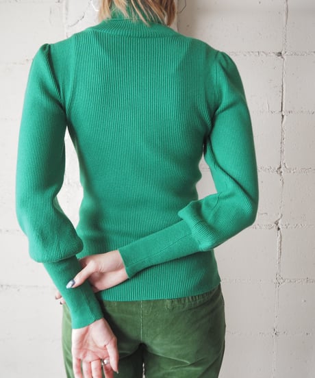 Puff Sleeve Rib Knit GN