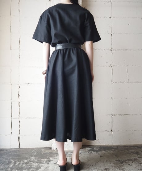 Collarless Flared Dress BK