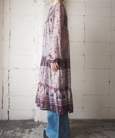 1970's Vintage Indian Cotton Dress PUR