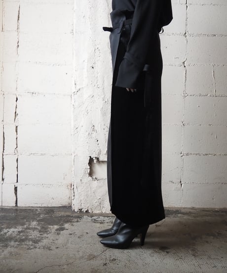 YOHJIYAMAMOTO+NOIR Veltet Doking Skirt BK