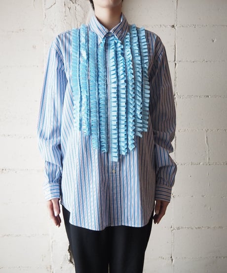 ORFEO MIX Frilled Shirt BLWH