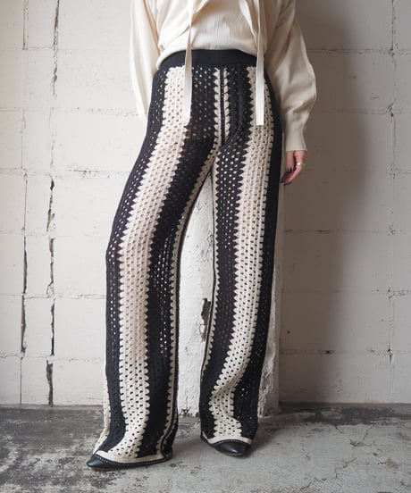 Crochet Stripe Pants BKIV