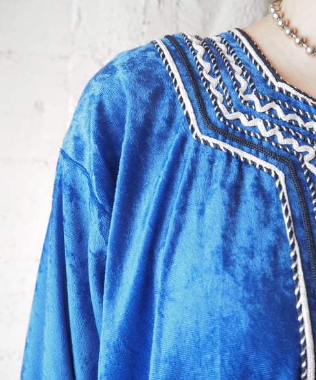 Embroidery Velour Dress BLBK