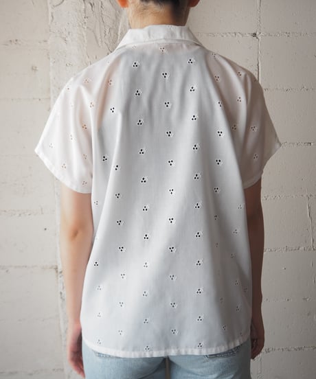 1970's Euro Cutwork French Sleeve Shirt WH
