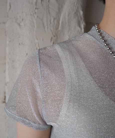 S/S Sheer Lame Tee SV