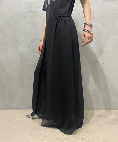 Sheer Layerd Easy Pants BK