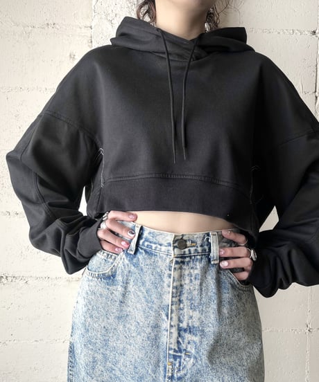 Y-3 Rose Print Short Hoodie BK