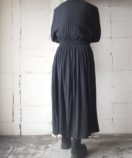 Stand Collar Shirt Dress BK