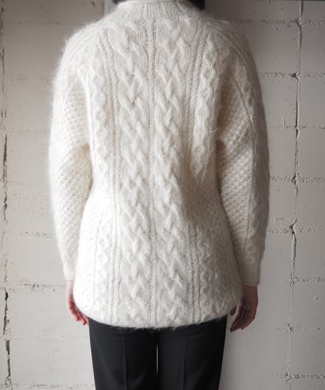 Mohair Mix Cable Sweater WH