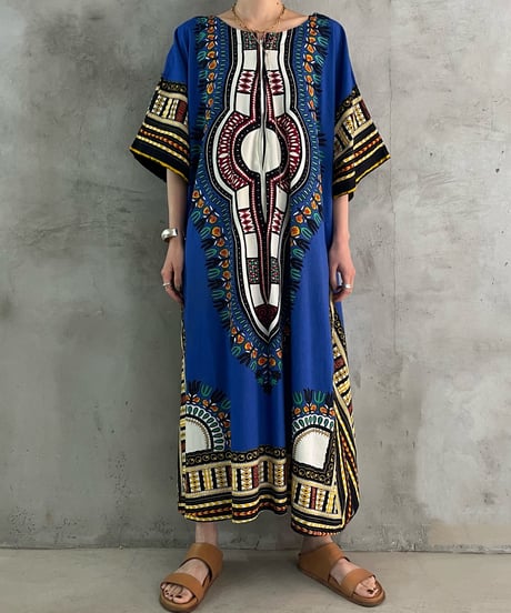 African Batik Front Zip Dress BLYE