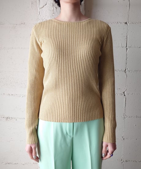 Crew Neck Lame Rib Knit GO