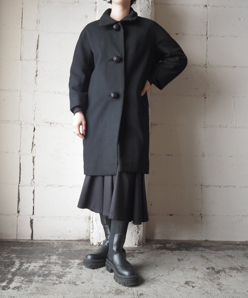 BALENCIAGA 13AW ピーコート ブラック BALENCIAGA.EDITION Gusset Sleeve Wool Coat BK |
