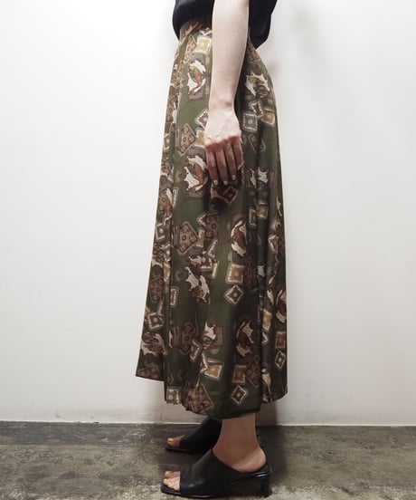 Duck Pattern Flared Skirt KA
