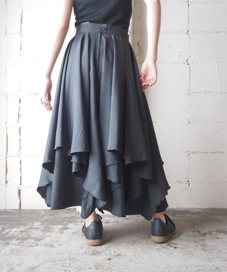 Hem Design Long Skirt BK