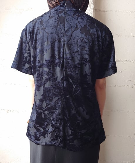 Opal Velour Botanical Pattern Tops BK