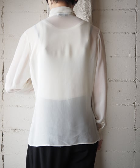 Sheer Front Pleat Shirt WH