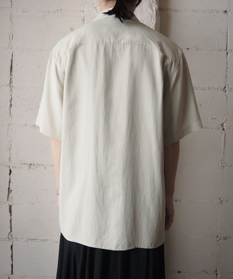Open Collar S/S Silk Shirt　BE