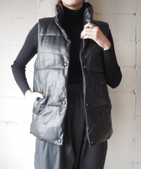 Stand Collar Down Vest BK