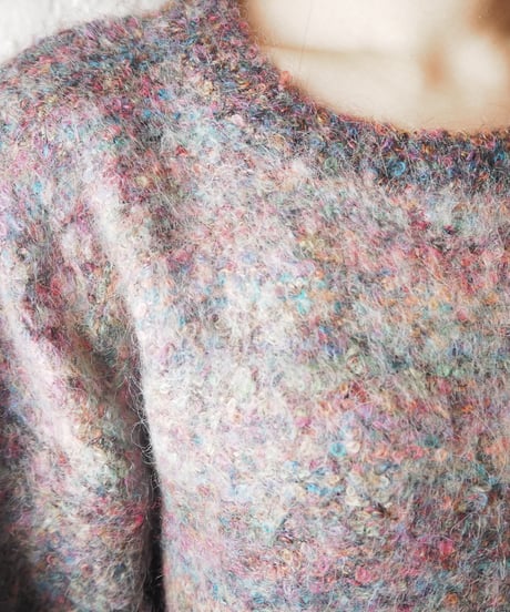 Mix Yarn Side Slit Mohair Knit GRPI