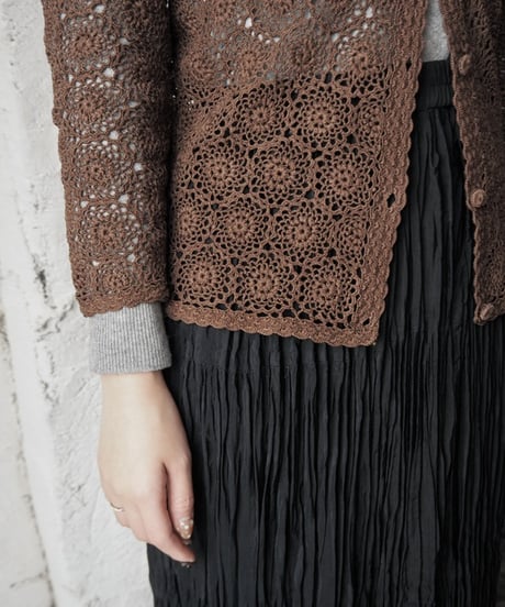 Hand Knit Crochet Cardigan BR