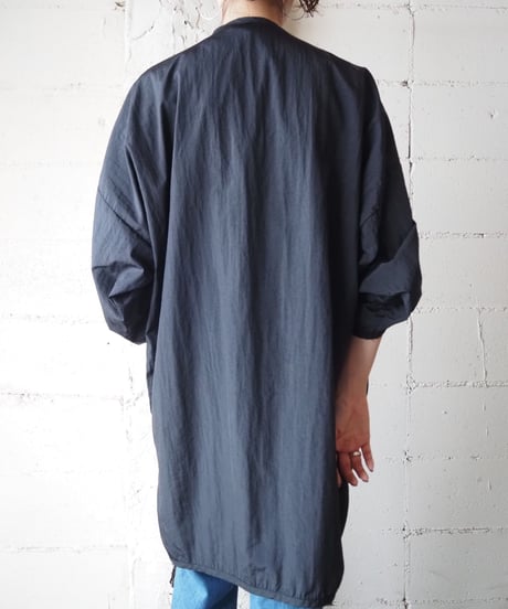 Collarless Long Jacket BK