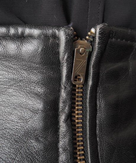 Front Zip Up Leather Tight Skirt BK
