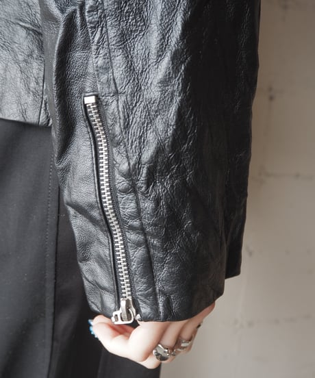 Leather Single Riders Jacket BK