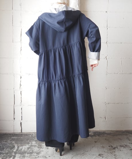 1990's Y's Tiered  Back Hooded Coat NV