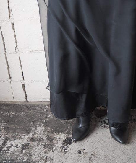 Chiffon Layered Long Skirt BK