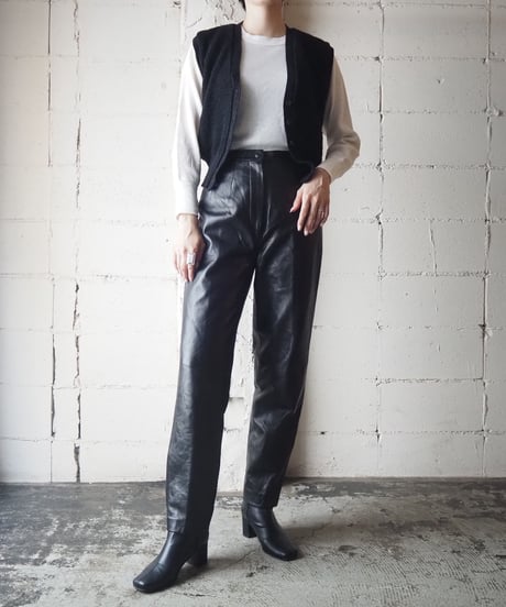 Front Button Knit Vest BK