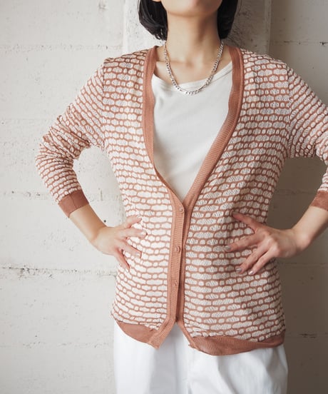 MISSONI Vneck Pattern Cardigan BRWH