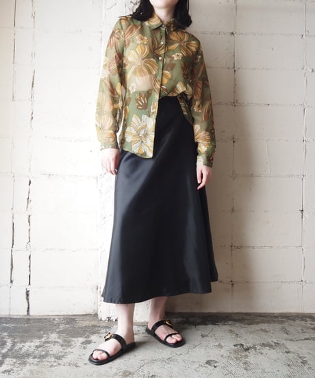 Flower Print Sheer Shirt KAMU