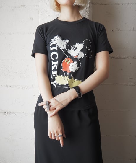 1980's Old Mickey Mini Tee BK RE WH