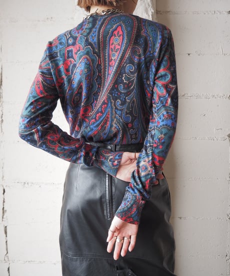 LAUREN Paisely Pattern Knit BKREGN