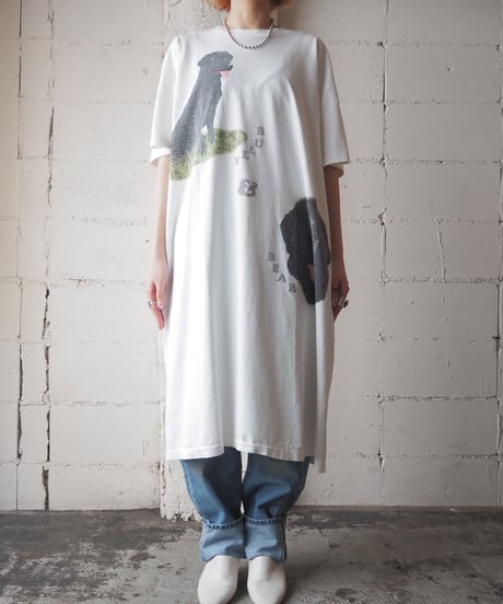Dog Print Long Tee WHBK