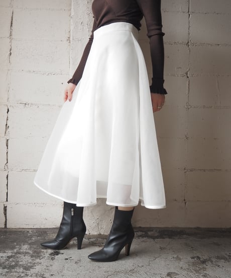 Mesh Flared Volume Skirt WH