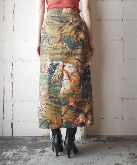 Horse Print Wrap Tight Skirt BR