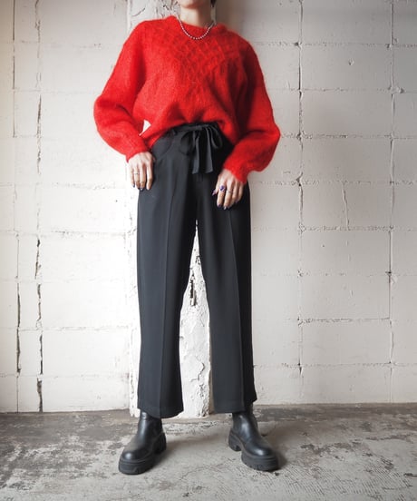 Dolman Sleeve Beads Design Mohair Knit RE