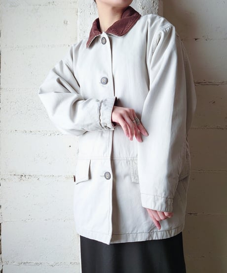 Corduroy Collar Coverall Jacket IVBR