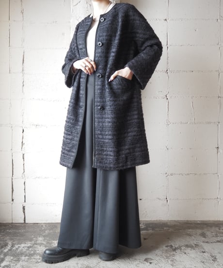 1960's Vintage Collarless Tweed Coat BKPUR