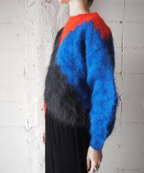 Tricolor Mohair Mix Knit BKREBL
