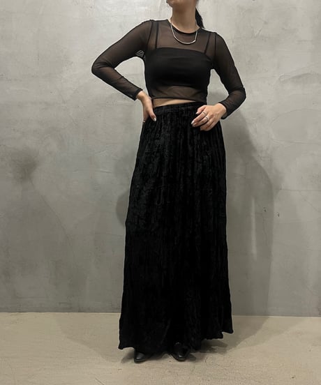 Velour Tiered Skirt BK