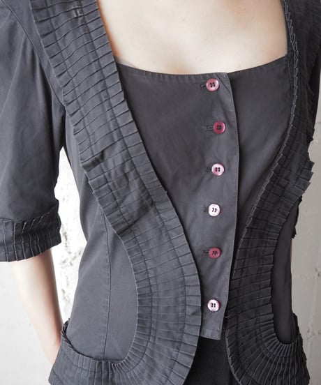 1980's KENZO Frill Blouse BK