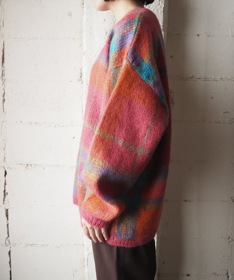 Check Design Mohair Knit PIBL