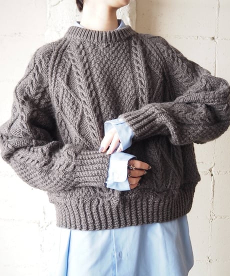 Crew Neck Fisherman Knit GR