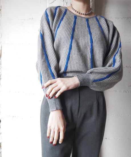 Dolman Sleeve Stripe Knit GRBL